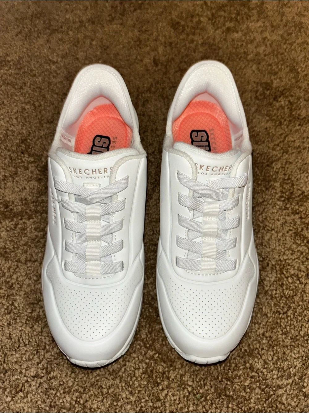 Skechers Slip- White Memory Foam Sport sneaker 177112 women's size 6 NWOB